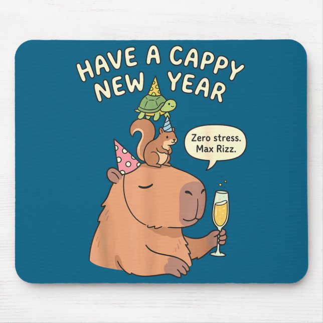 Have A Cappy New Year 2026 Capybara Max Rizz Funny Musmatta (Framsidan)