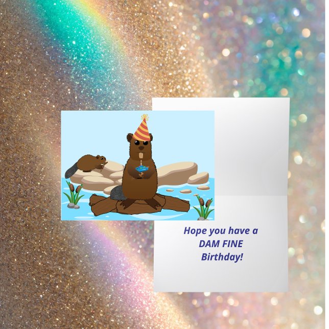 “Have a Dam Fine Birthday” Folded Greeting Card Kort (Skapare uppladdad)