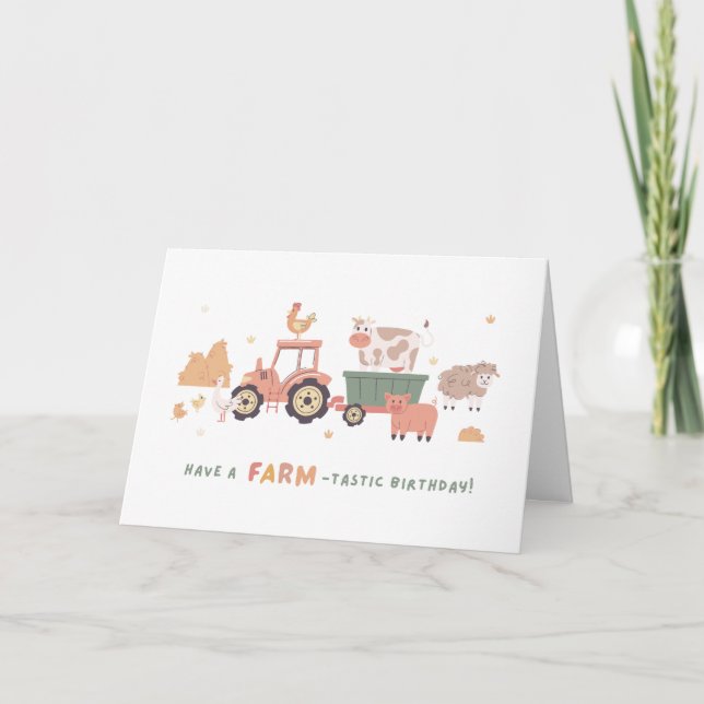 Have a Farm-Tastic Birthday Kort (Framsida)