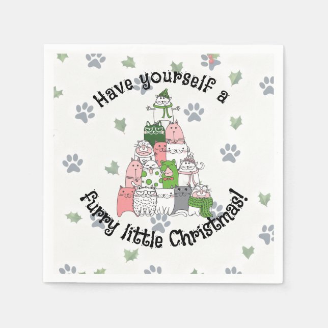 Have a furry little Christmas Pappersservett (Framsidan)