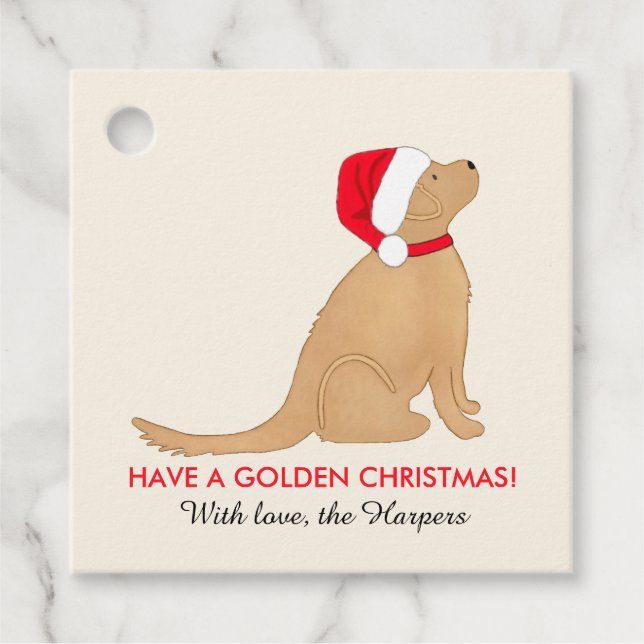 Have a Golden Christmas Customized Flat Card Gåvor Etiketter (Framsida)