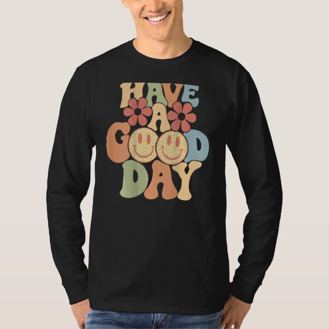 Have A Good Day Happy Face Aesthetic Trend T Shirt (Framsida)