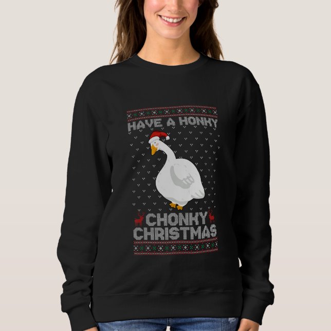 Have A Honky Chonky Christmas Funny Goose T Shirt (Framsida)