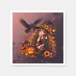 Have a Magical Halloween Cute Witch Pappersservett