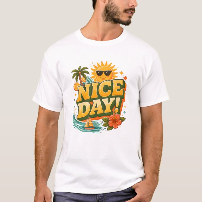 Have a Nice Day – Retro Sunshine T Shirt (Framsida)