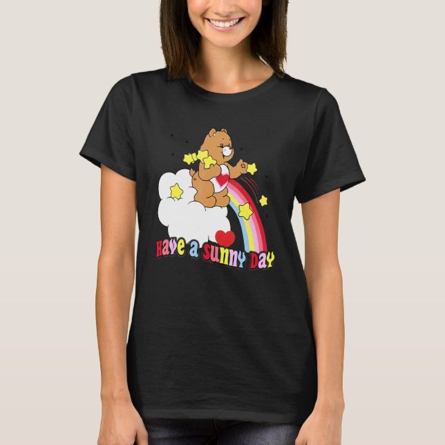 Have A Sunny Day Teddy Bear Rainbow T Shirt (Framsida)
