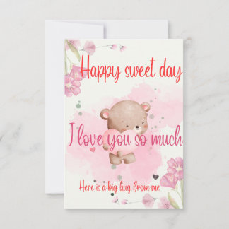 Have a Sweet Day My Love – Romantic Pink Greeting  Tack Kort