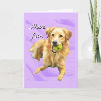 Have Fun Golden Retriever Folded Greeting Card Kort