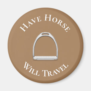 "have Horse Will Travel" Engelska Stirup Brown Magnet