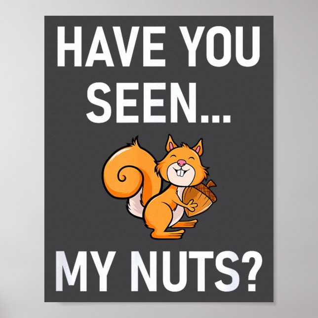 Have You Seen My Nuts, Squirrel Pun Funny, Jokes,  Poster (Framsidan)