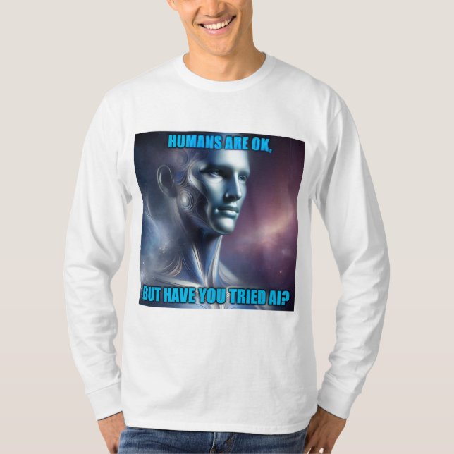 Have you Tried AI - Men's White Long Sleeve Tee (Framsida)