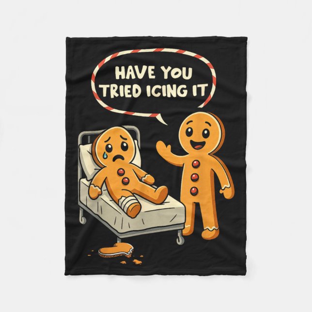 Have You Tried Icing It Gingerbread Nurse Christma Fleecefilt (Framsidan)