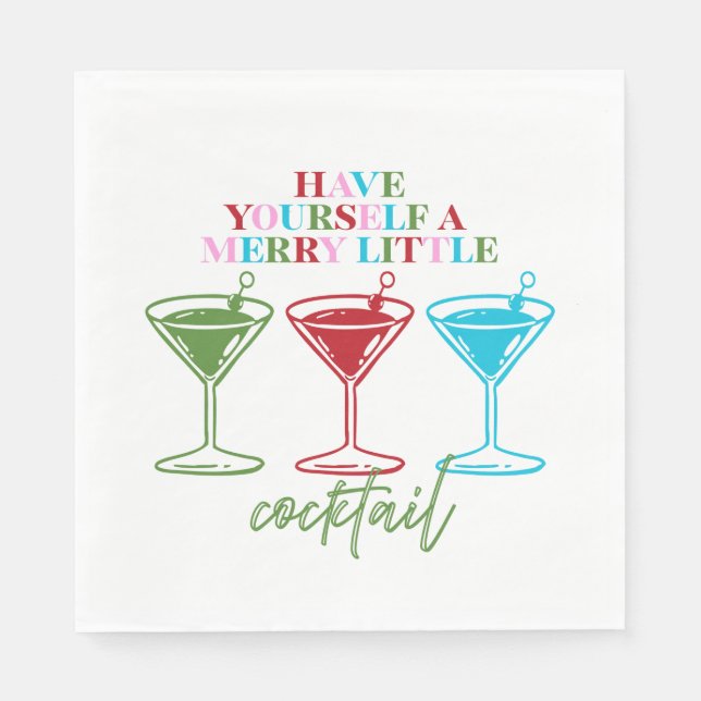 Have Yourself A Merry Little Cocktail Bachelorette Pappersservett (Framsidan)