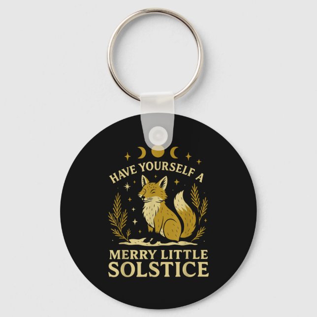 Have Yourself A Merry Little Solstice Fox Mystic  Nyckelring (Framsida)