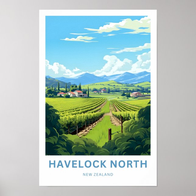 Havelock North New Zealand Travel Print Poster (Framsidan)