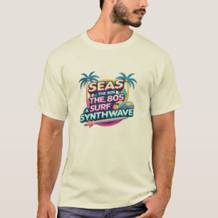 Haven på 80-talet - Surfa, Sol och Synthwave Vibes T Shirt
