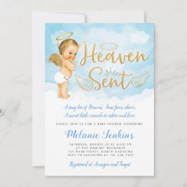 Haven Sent Angel Boy Shower-inbjudan Inbjudningar