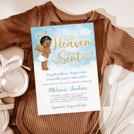 Haven Sent Angel Boy Shower-inbjudan Inbjudningar