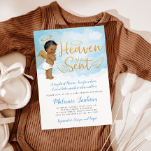 Haven Sent Angel Boy Shower-inbjudan