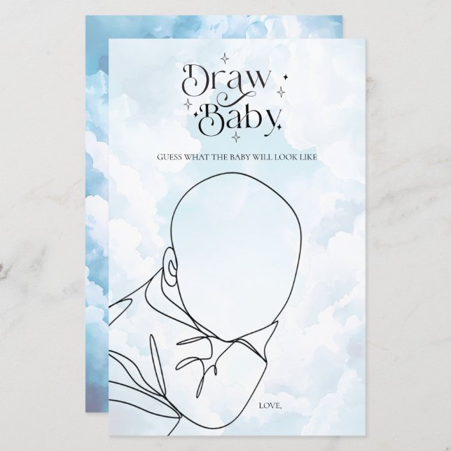 Haven Sent Baby Shower Game Draw Baby (Fram/baksida)