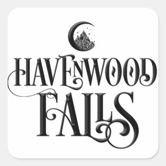 Havenwood Falls Namnteckning - Black Fyrkantigt Klistermärke