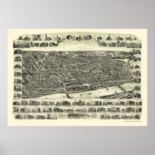 Haverhill panorama- karta för MORSOR - 1893 Poster