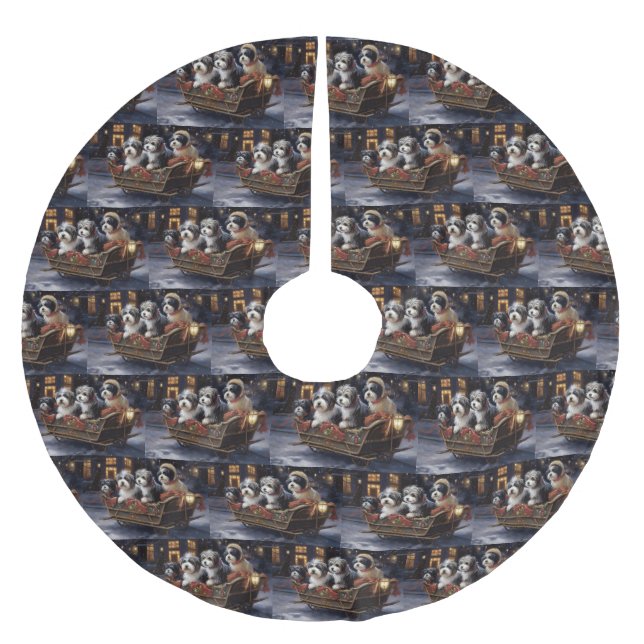 Havesisk julhögsäsong julgransmatta borstad polyester (Framsidan)