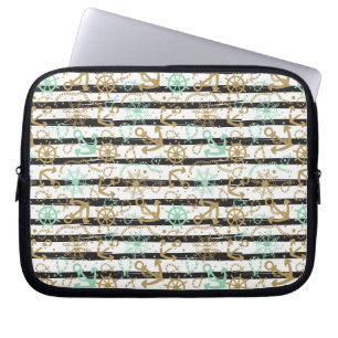 Havet ankrar mönster laptop sleeve