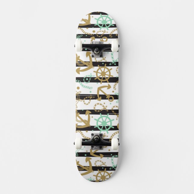 Havet ankrar mönster skateboard bräda 21,5 cm (Framsida)