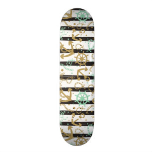 Havet ankrar mönster skateboard bräda 21,5 cm