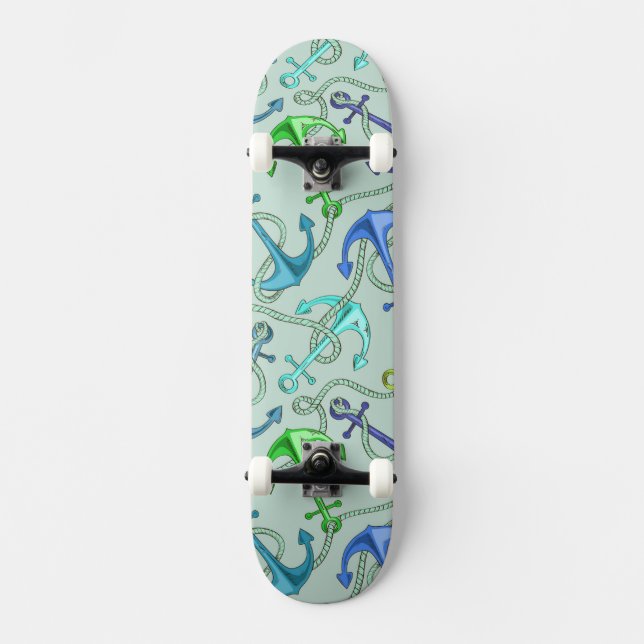 Havet ankrar och repmönster skateboard bräda 19,5 cm (Framsida)