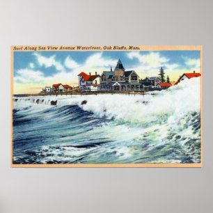 Havet beskådar avenystrand beskådar av surfan poster