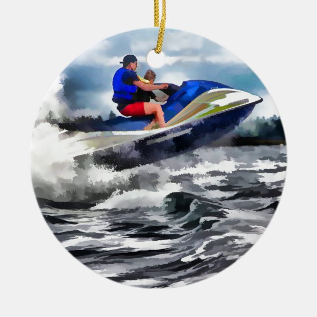 Havet gör in julgransprydnad keramik (Framsidan)