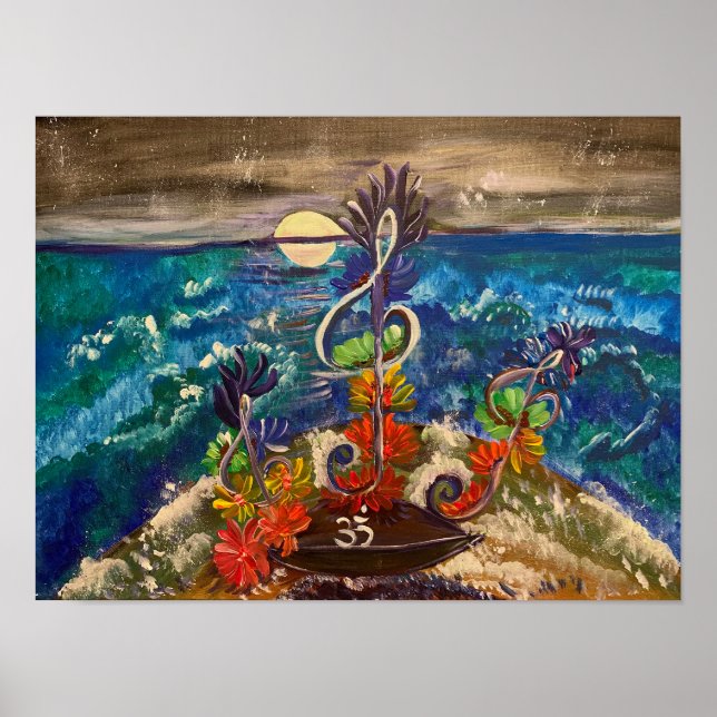 Havet Harmony - Om Canvas Painting Poster (Framsidan)