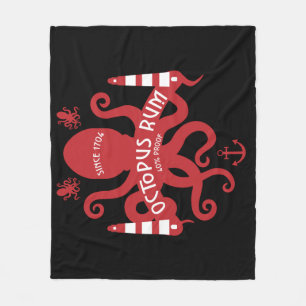 Havet och Fantasy Octopus Nautical Mugg Ser Fleecefilt