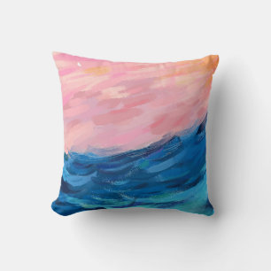 Havet och rosa himmel. kudde