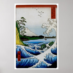 Havet på Satta i det Suruga landskapet Poster