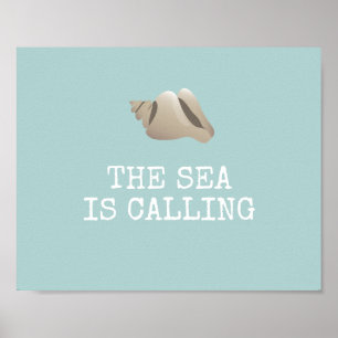 Havet ringer   Seashell Personalize Beach Poster