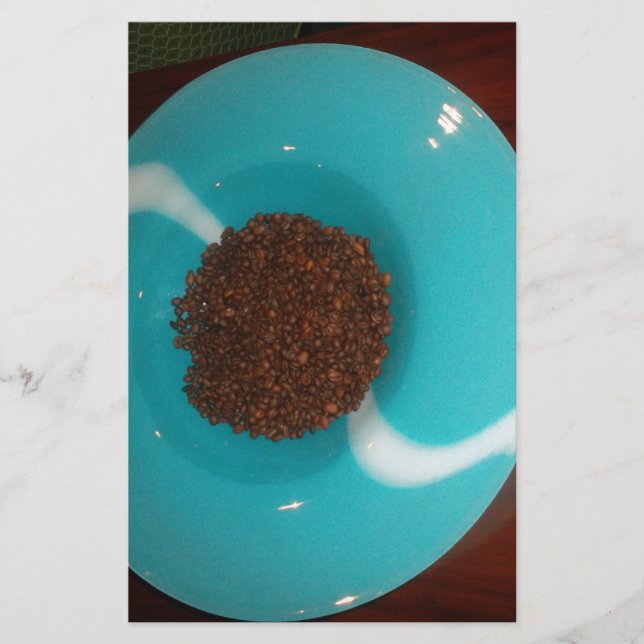 Havets beröring: En cyan Bowl av kaffe Brevpapper (Framsida)