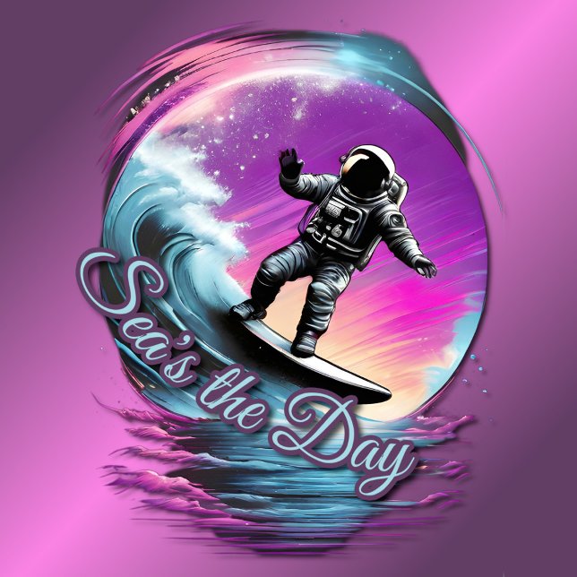 Havets dag Astronaut Surfing T-shirt (Skapare uppladdad)