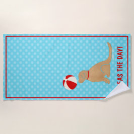 Havets dag Golden Retriever Aqua Beachball Towel