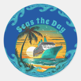 Havets dag: Kryssning in i Äventyr! Runt Klistermärke