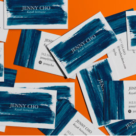 Havets Grönt - blått färgämne Rand Brushstroke Fet Visitkort