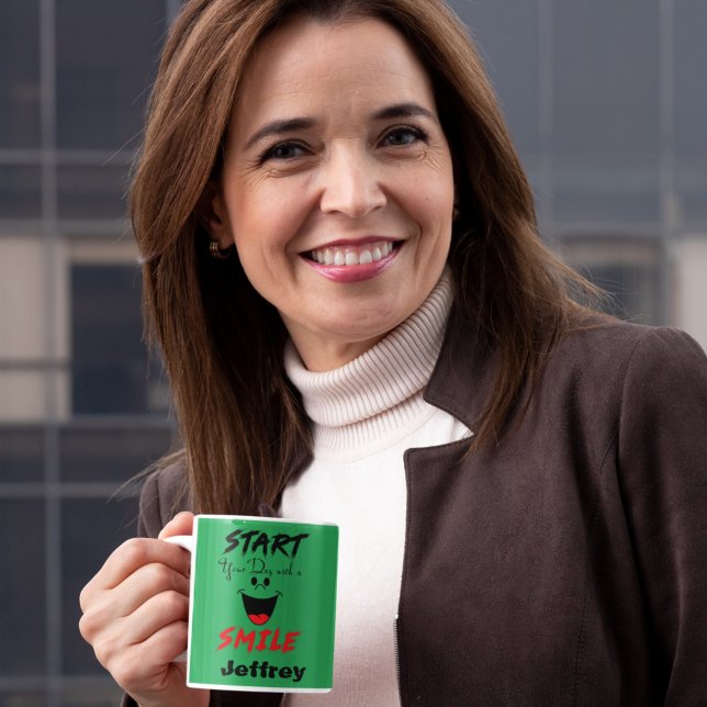 Havets Grönt börjar din dag med en sjömil-kaffe Mu Kaffemugg (Skapare uppladdad)