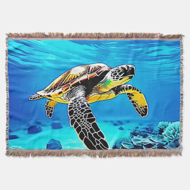 Havets kejsare: Sea Turtle's Journey Filt (Framsidan)