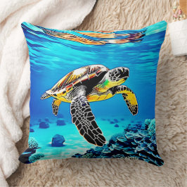 Havets kejsare: Sea Turtle's Journey Kudde
