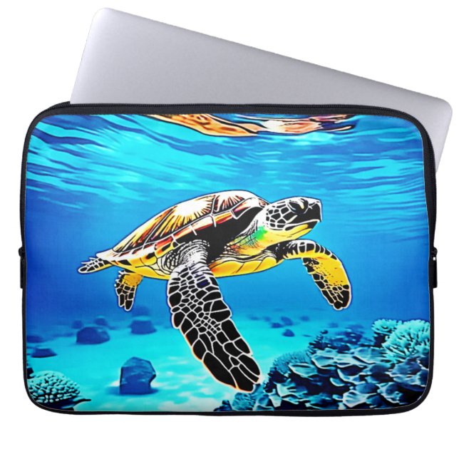 Havets kejsare: Sea Turtle's Journey Laptop Fodral (Framsidan)