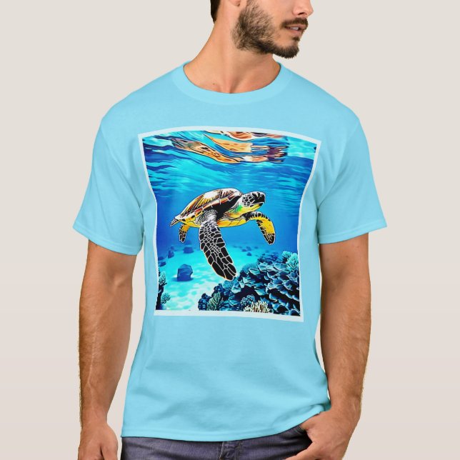 Havets kejsare: Sea Turtle's Journey T Shirt (Framsida)