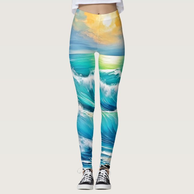 Havets kejsare: Wave Art Leggings (Framsida)