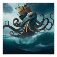 Havets Kraken-jätteattacken Sailing frakt